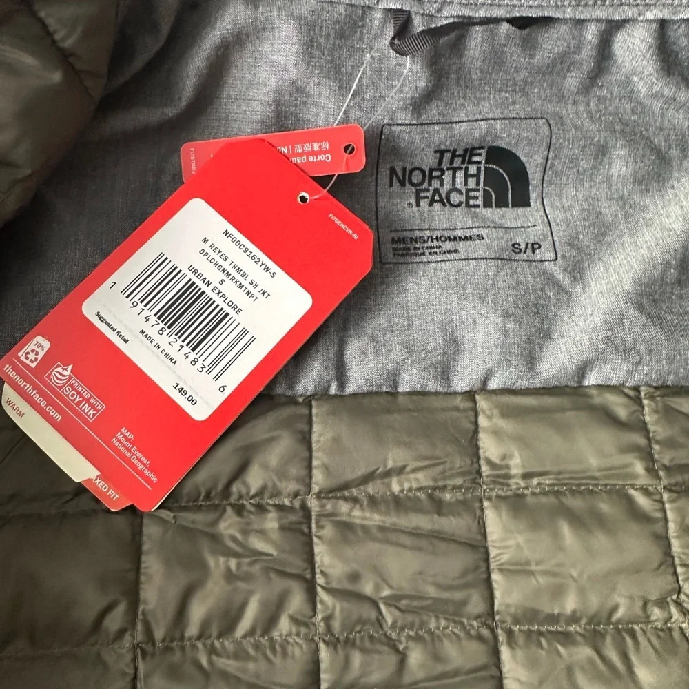 The North Face RARE COLOR ThermoBall Shirt Jacket Lichen Green Camo Mens S NWT